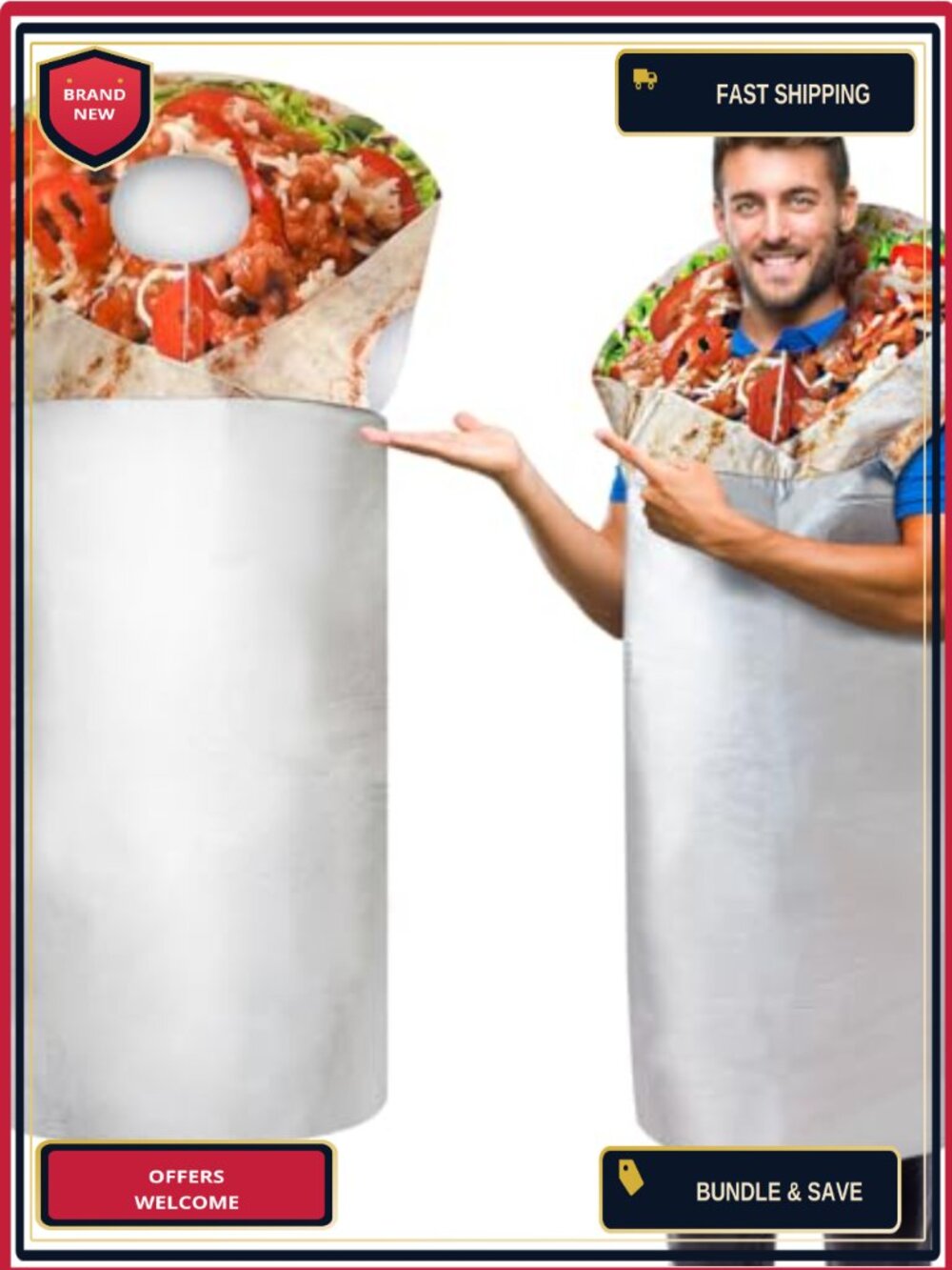 Burrito Costume Adult Mexican Food Halloween Theme Outfit